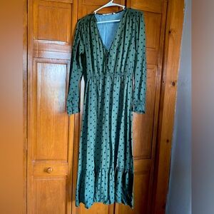 Dark Green Polkadot Zara Dress